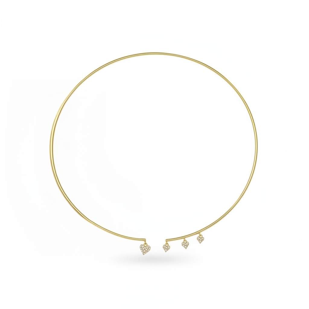 Kalp Taşlı Choker Tasma Kolye