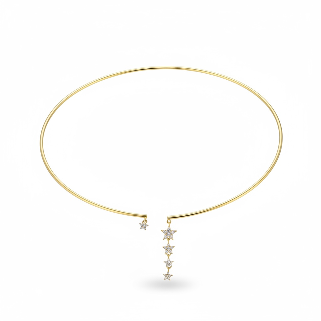Yıldız Taşlı Choker Tasma Kolye