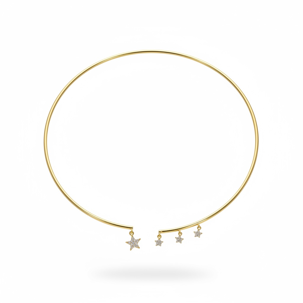 Yıldız Taşlı Choker Tasma Kolye